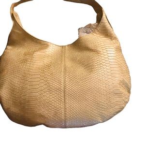 Devi Kroell for Target  Light gold embossed snake print hobo bag